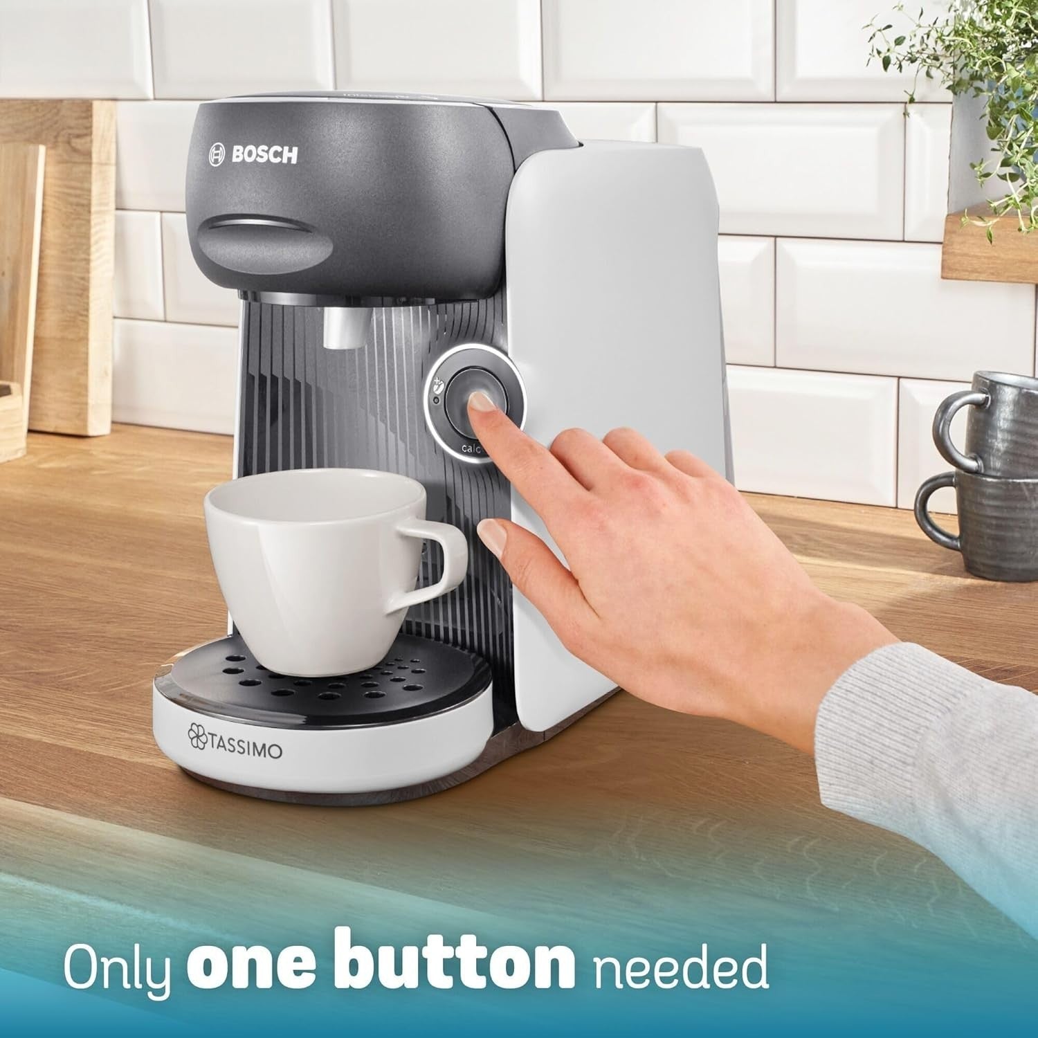Pod Coffee Machine with Intensity Boost | One-Touch Brewing | Compact 0.7L White