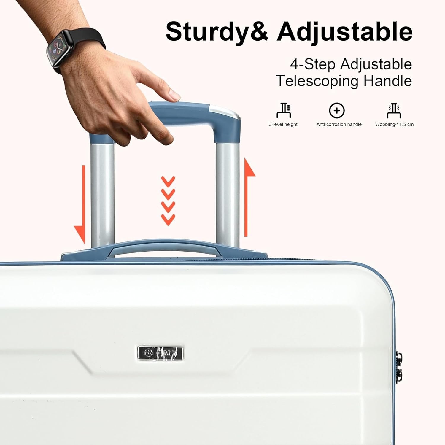White Carry On Travel Case 20” Lightweight Hard Shell TSA Spinner Wheels