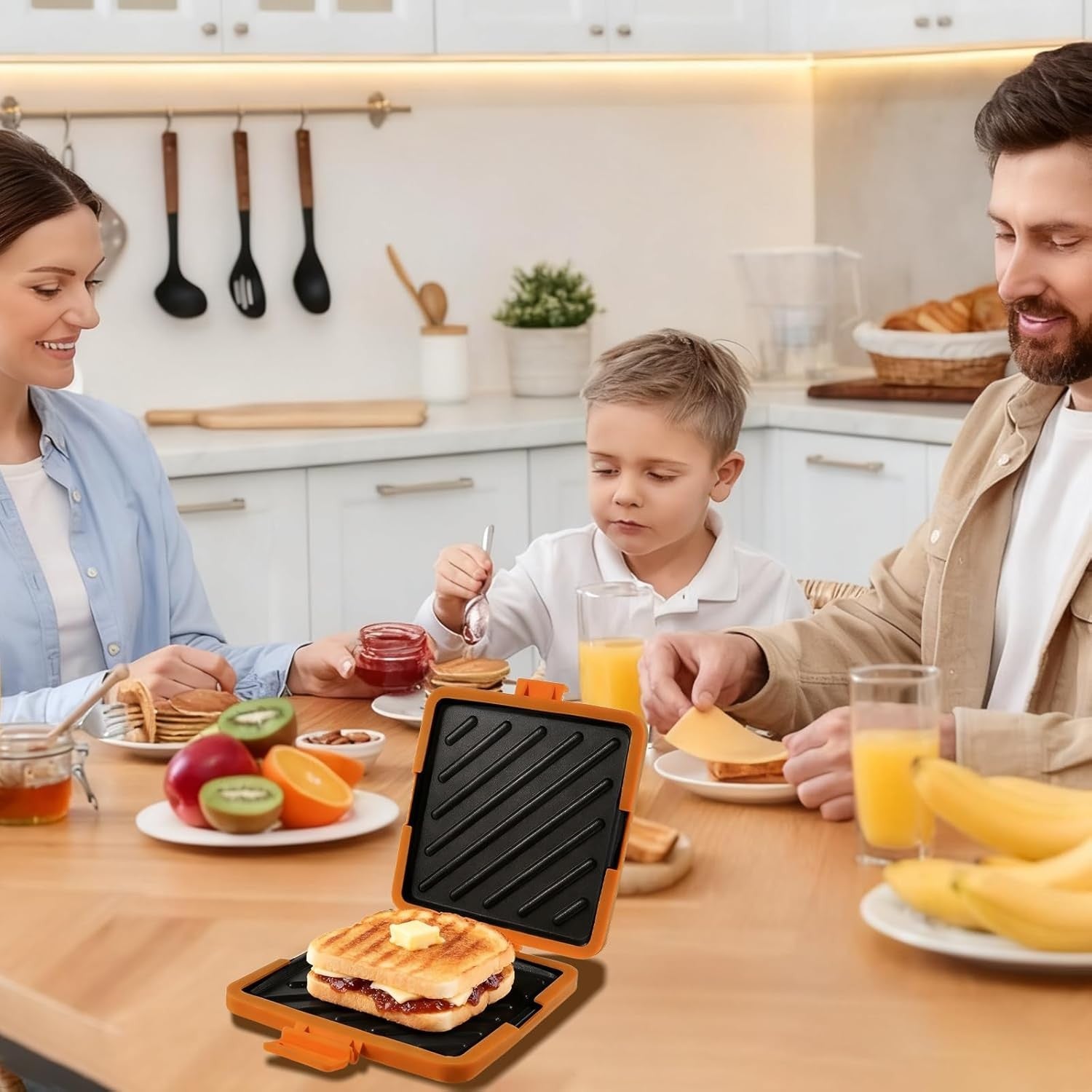 Microwave Toastie Maker Grill Panini Press Non Stick Orange
