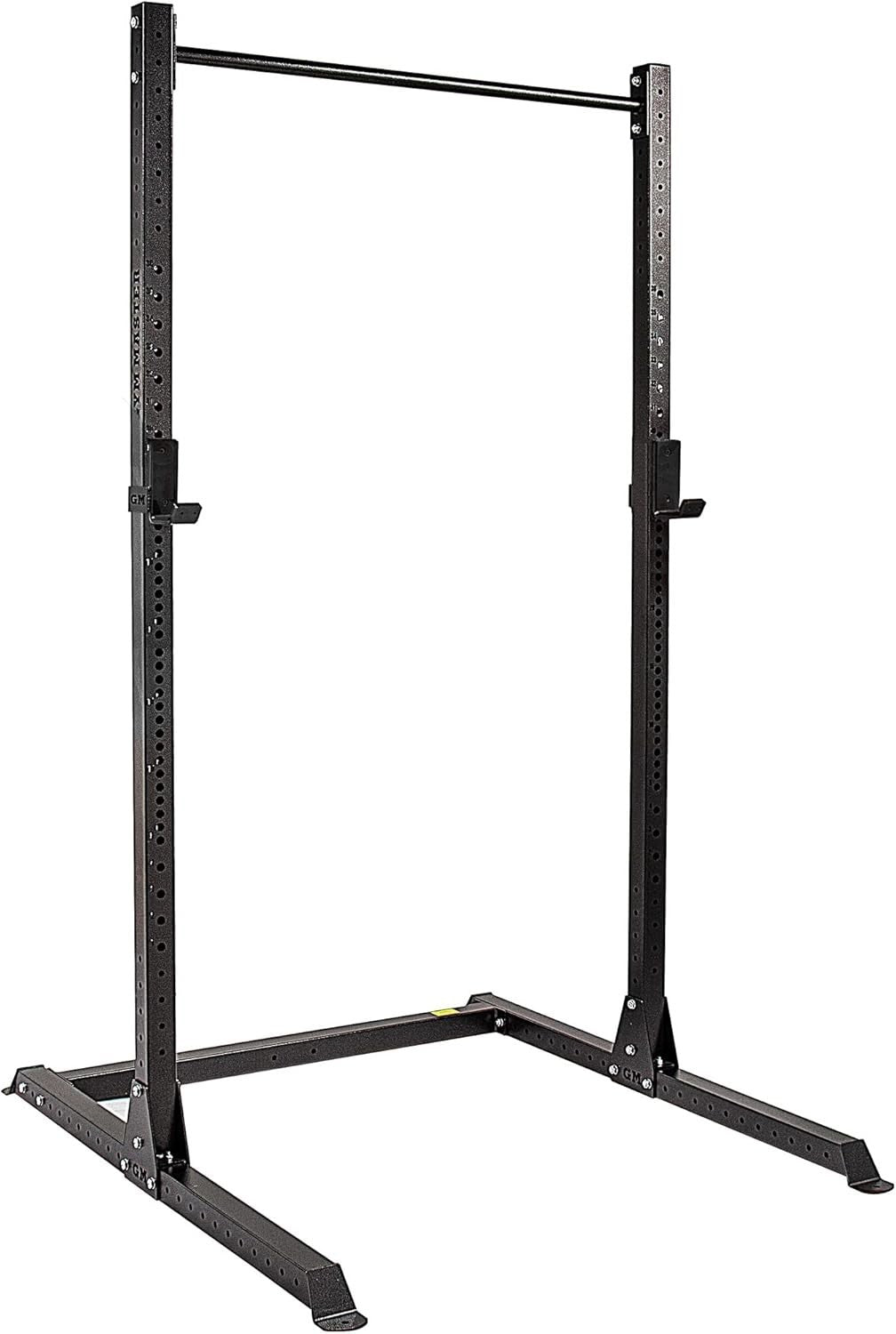 Half Power Rack Squat Cage Black with Pull Up Bar | Adjustable Home Gym