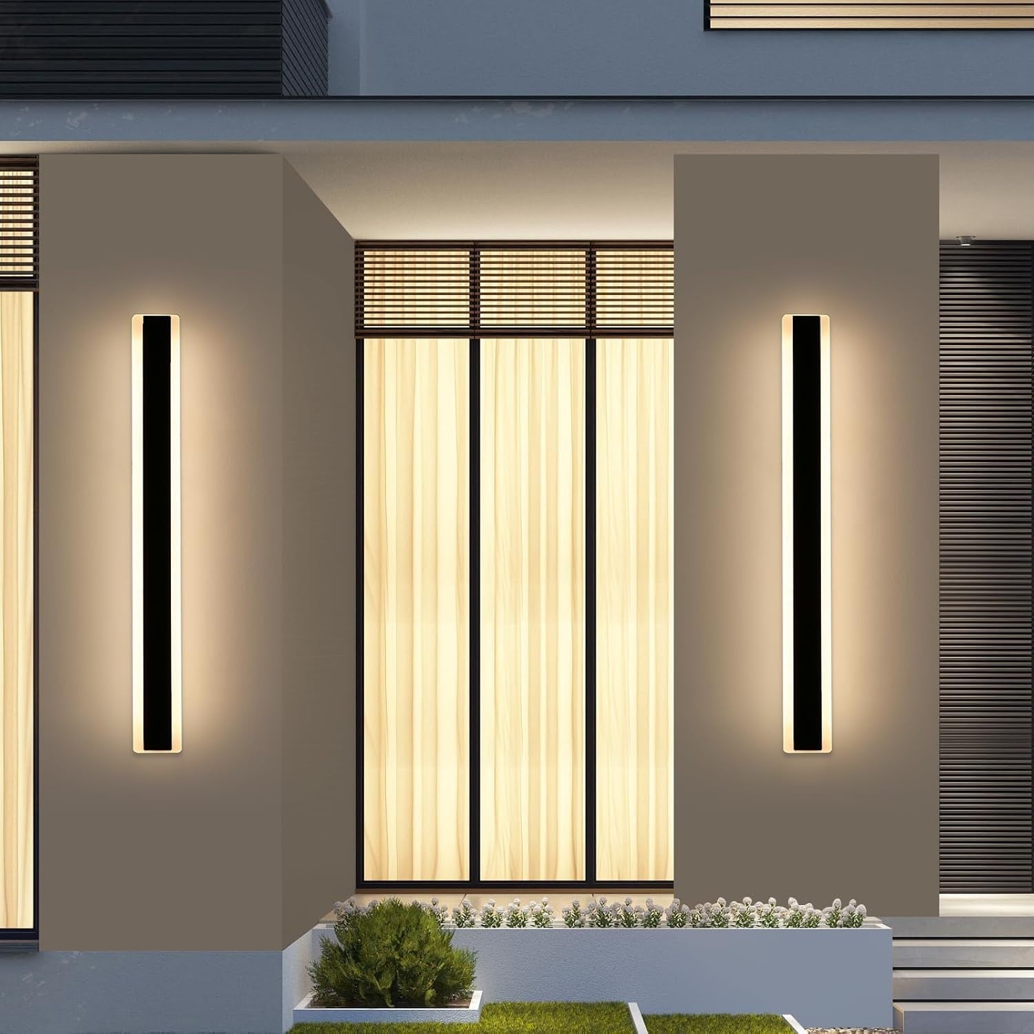 120cm Outdoor LED Wall Lights Waterproof Modern Strip Porch Lights 2-Pack