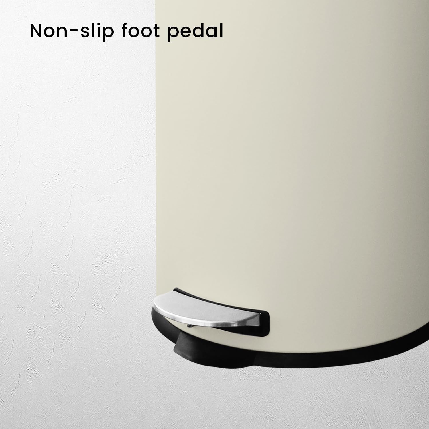 30L Round Stainless Steel Pedal Bin Soft Close Kitchen Cream