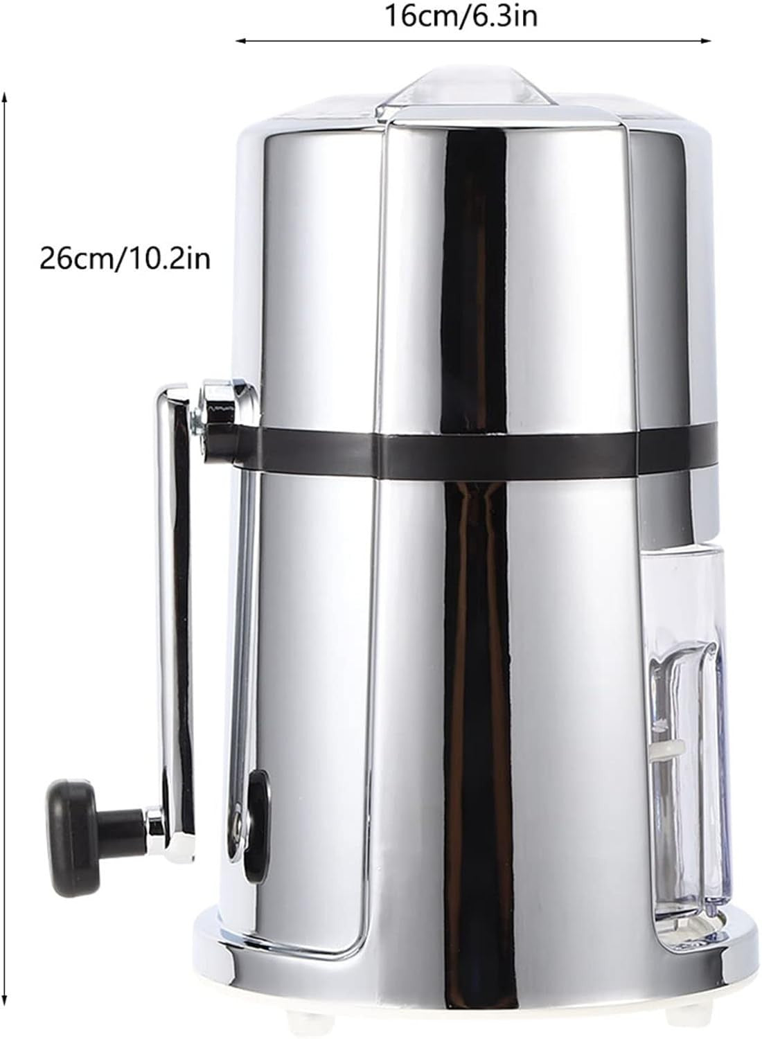Manual Ice Crusher Stainless Steel Hand Crank Slush Maker Compact Design