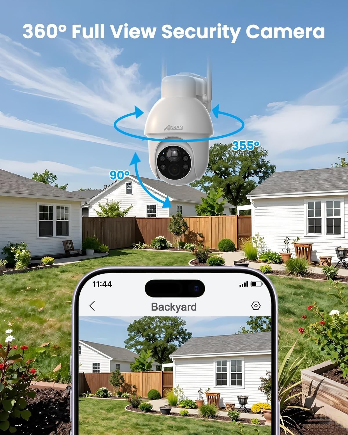 4K 8MP Solar Security Camera Outdoor 360° WiFi Color Night Vision