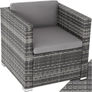 Rattan Garden Armchair UV Resistant Cushioned Lounge Chair Patio Conservatory