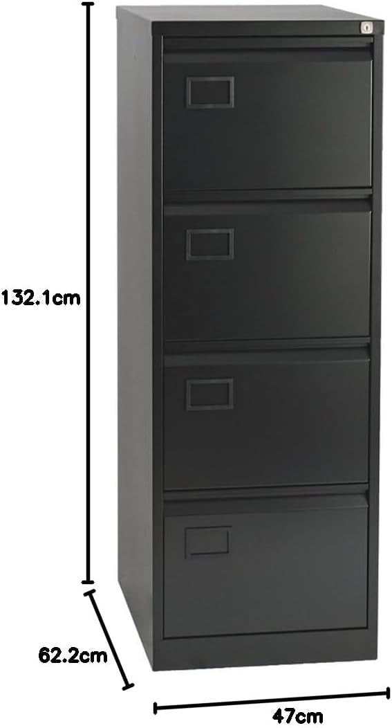 4 Drawer Steel Filing Cabinet Lockable Office File Storage A4 Foolscap