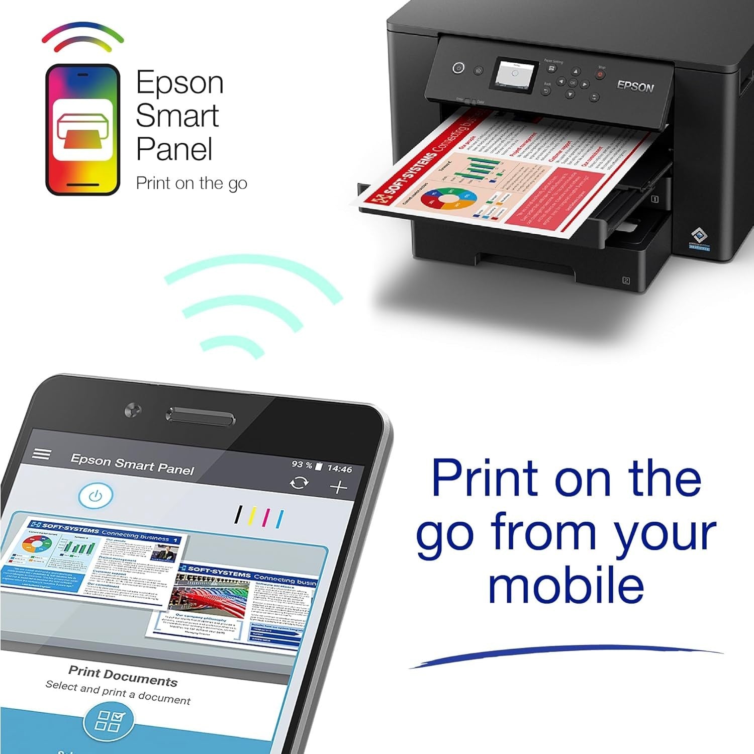 A3+ Wireless Colour Printer Scanner Copier Duplex 2-Tray Black