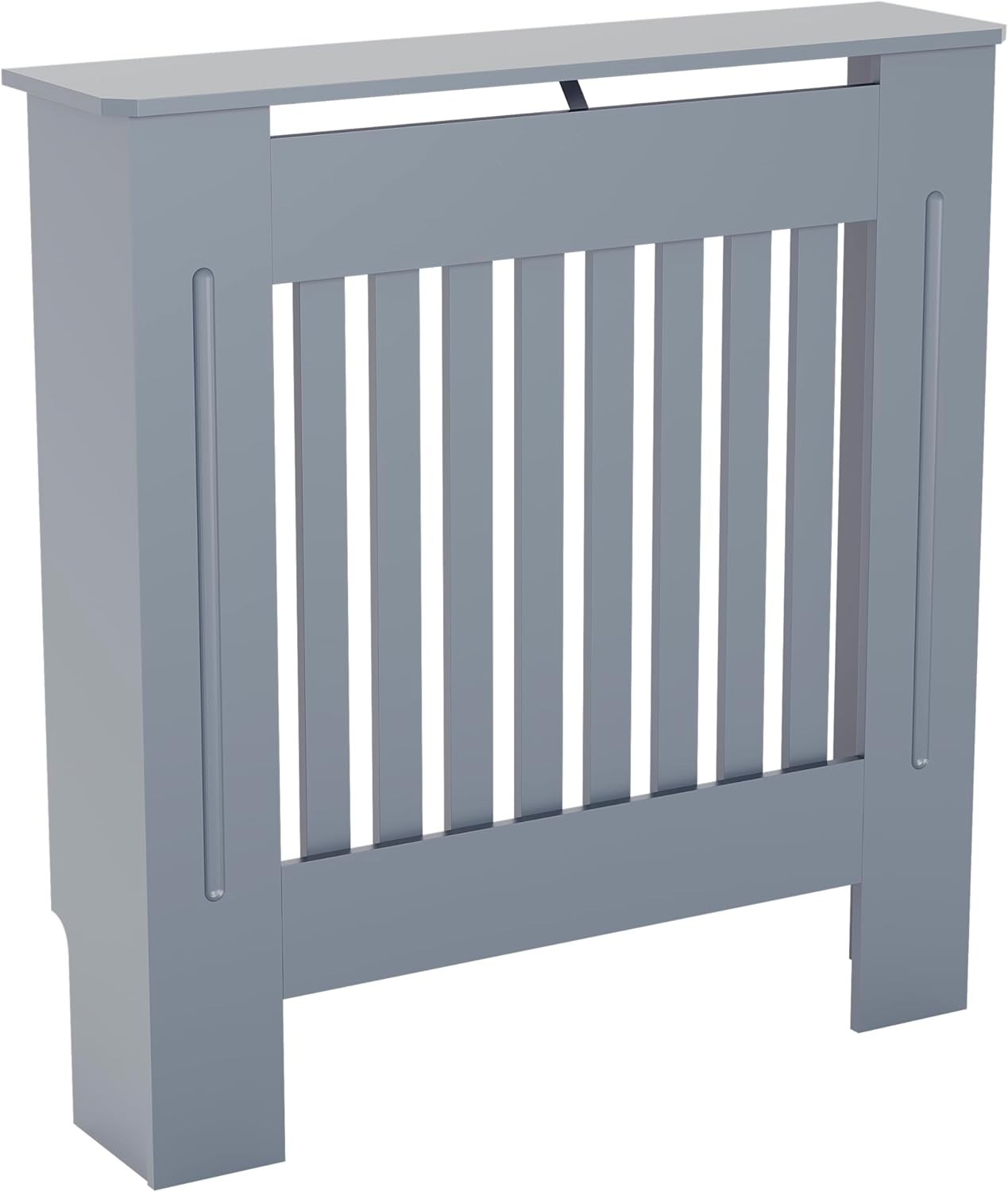 Small Dark Grey Radiator Cover Cabinet | Modern MDF Slatted Heater Cover