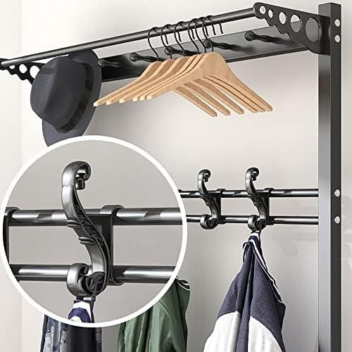 Metal Coat Rack with Shoe Bench 4-in-1 Hall Tree Entryway 100cm