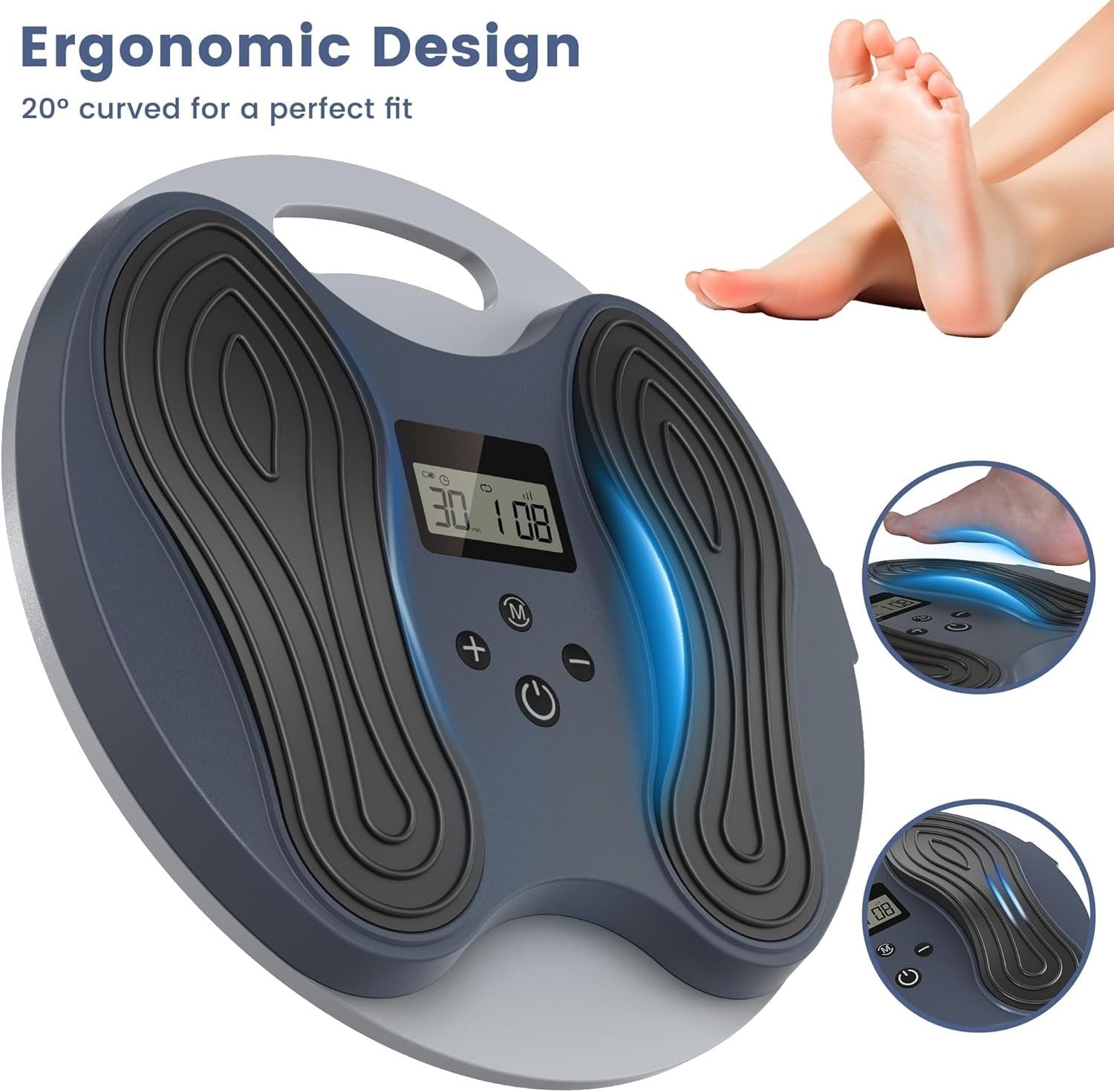 Foot Circulation Massager EMS Muscle Stimulator Pain Relief TENS Pads 20 Levels