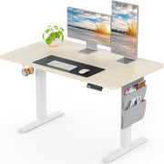 Natural Electric Standing Desk 120x60cm Adjustable Sit Stand Table with Storage
