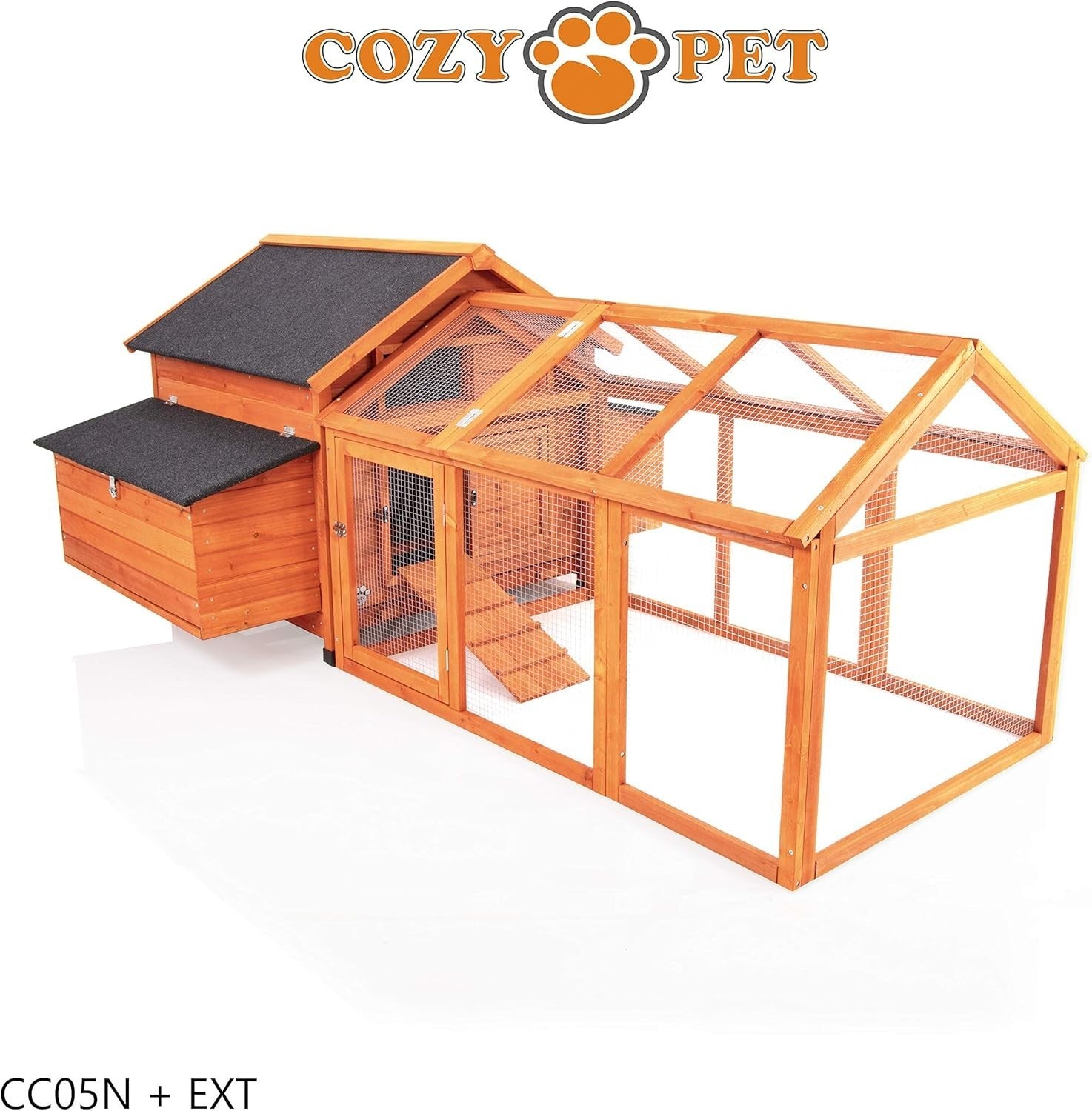 Extra Large Chicken Coop with Run Wooden Hen House Nest Boxes 12 Birds
