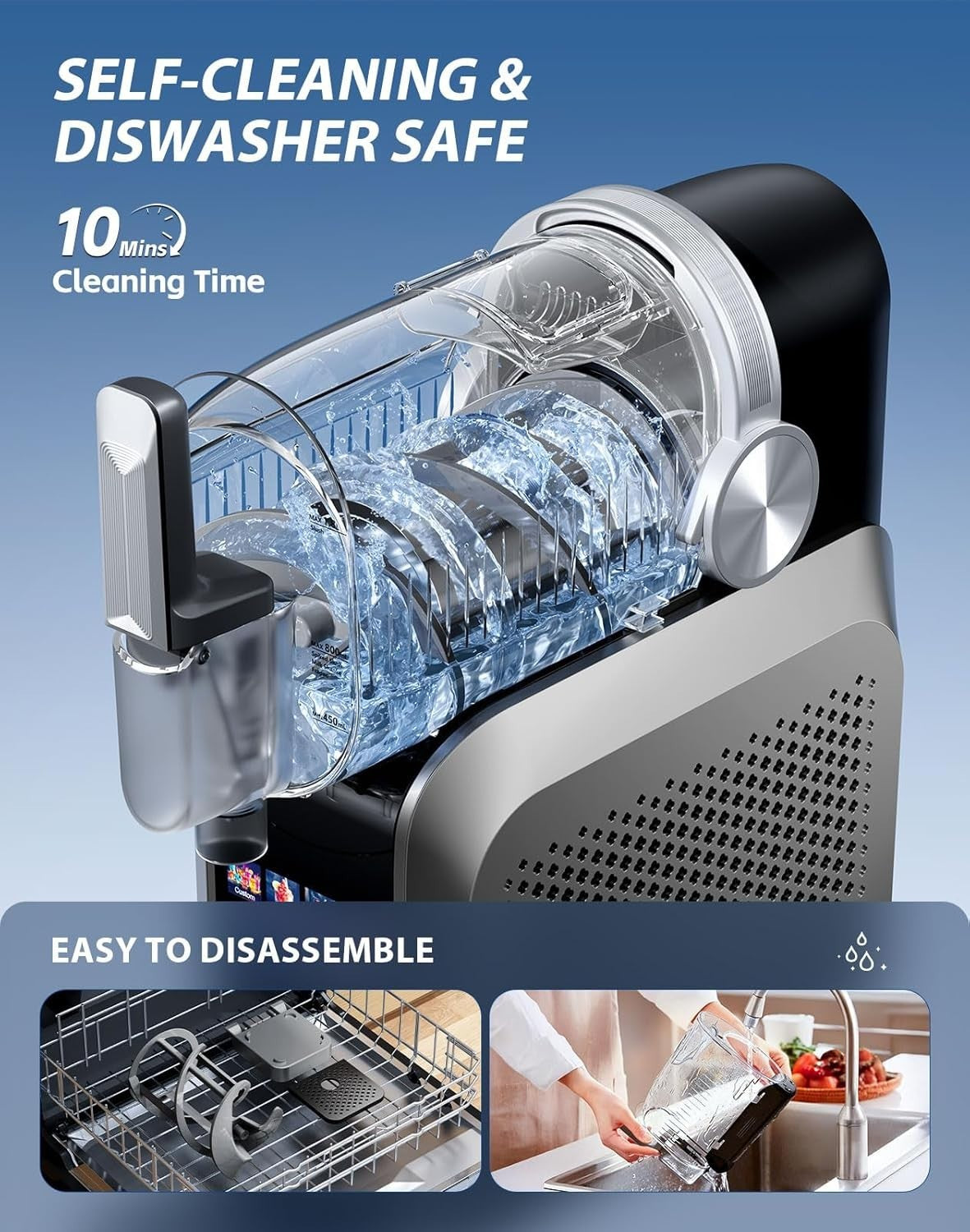 7-Preset Slush Machine 1.8L No Ice Touch Screen Self Cleaning Milkshake