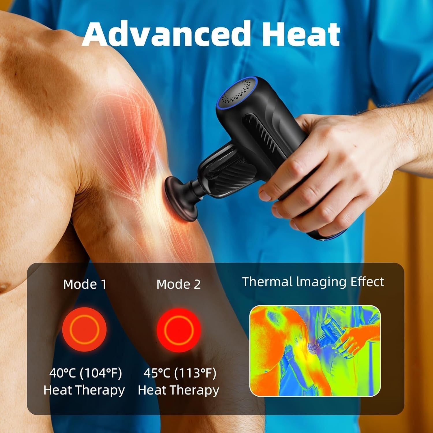 Mini Massage Gun with Heat Deep Tissue Muscle Relief 3200RPM Portable
