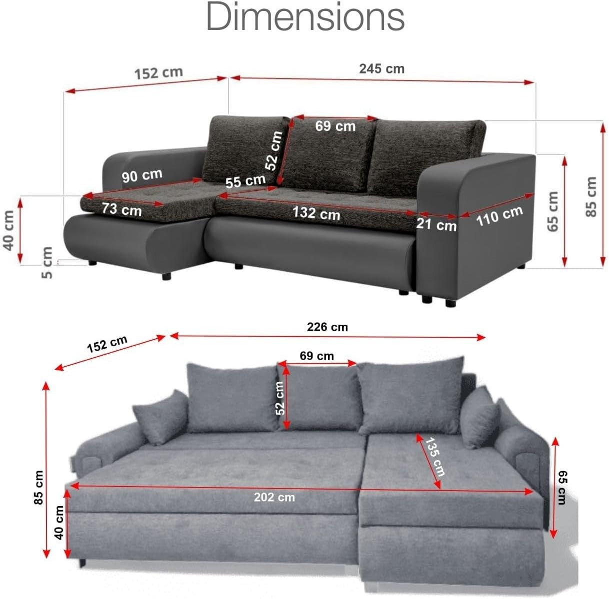 Green Velvet L-Shaped Sofa Bed w/ Storage & Pull-Out Sleeper 4 Seater