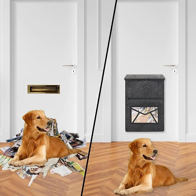 Wall Mounted Felt Mail Catcher – Lockable, Pet-Safe, Fits Standard Doors
