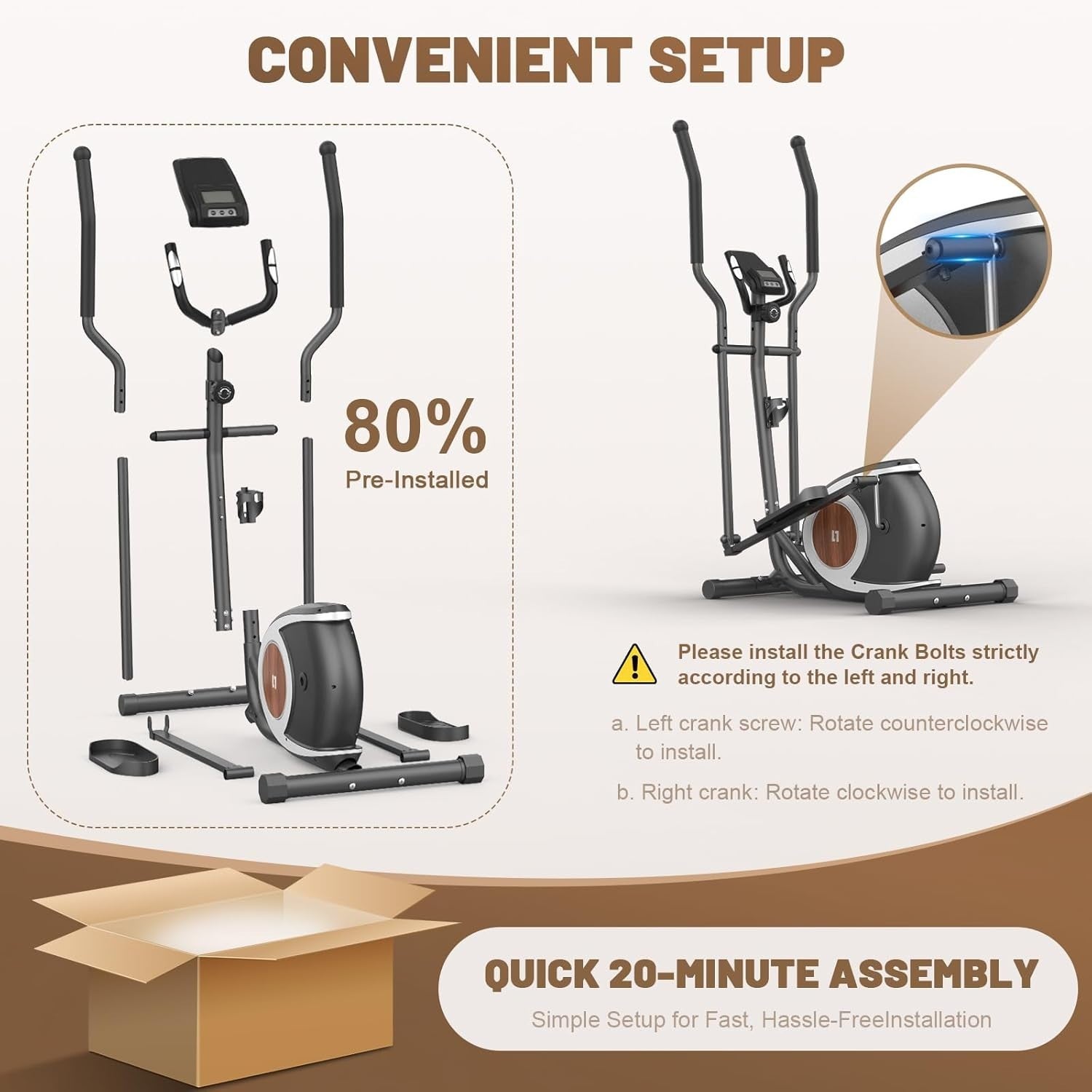 16-Level Magnetic Elliptical Cross Trainer Compact Home Gym Machine