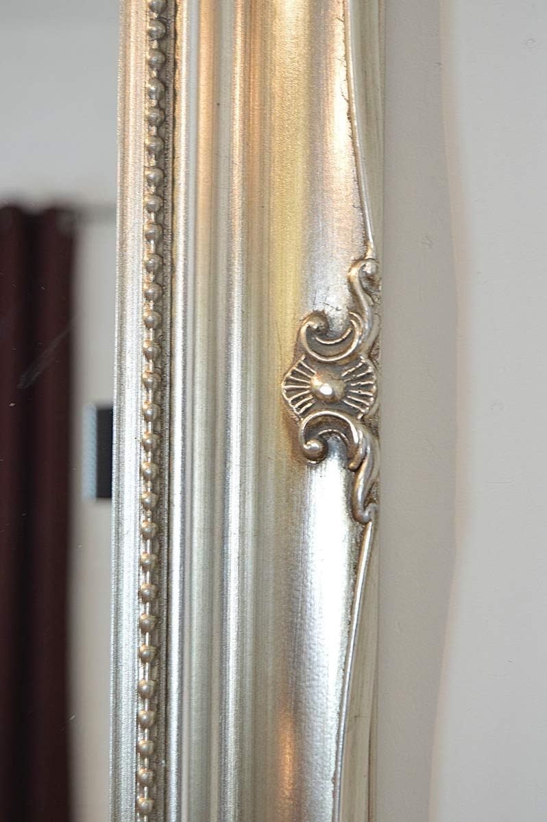 Large Ornate Wall Mirror 42x30” Antique Silver Frame | Elegant & Versatile