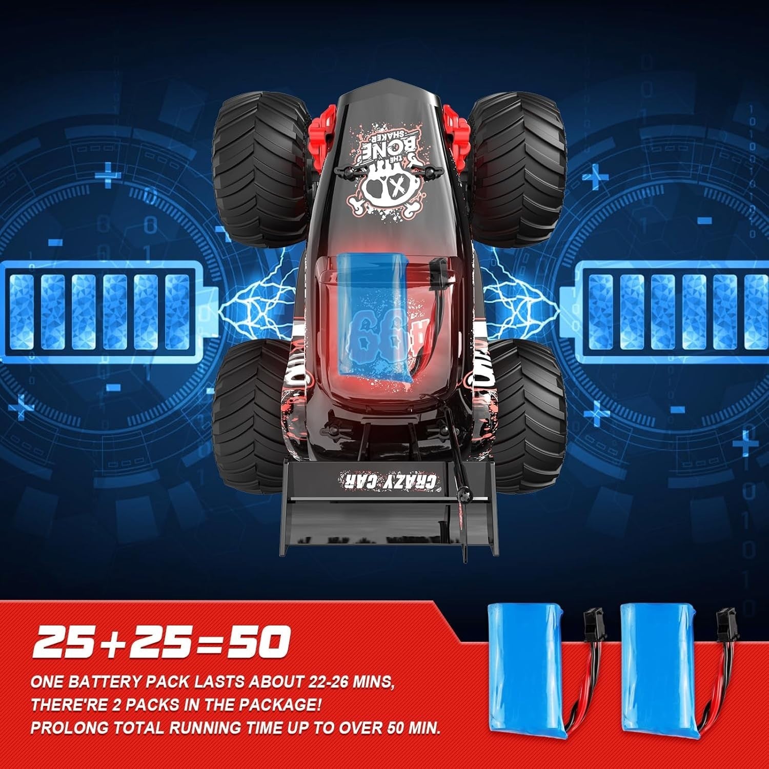 1:14 RC Monster Truck 2.4GHz 15KMH Fast Car 50min Playtime Rechargeable Gift
