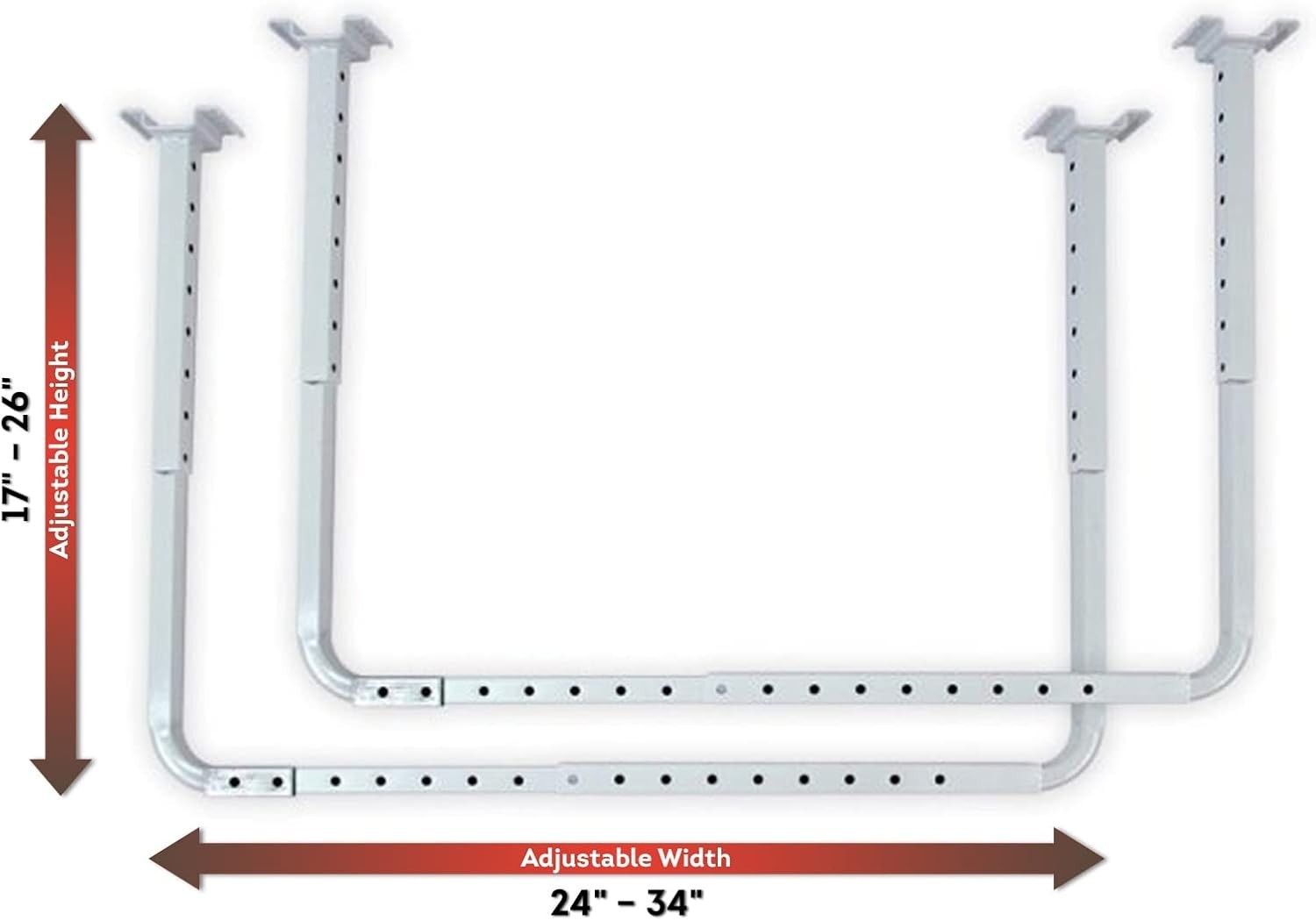 Adjustable Garage Ceiling Rack White 43.2D x 61W x 14H cm