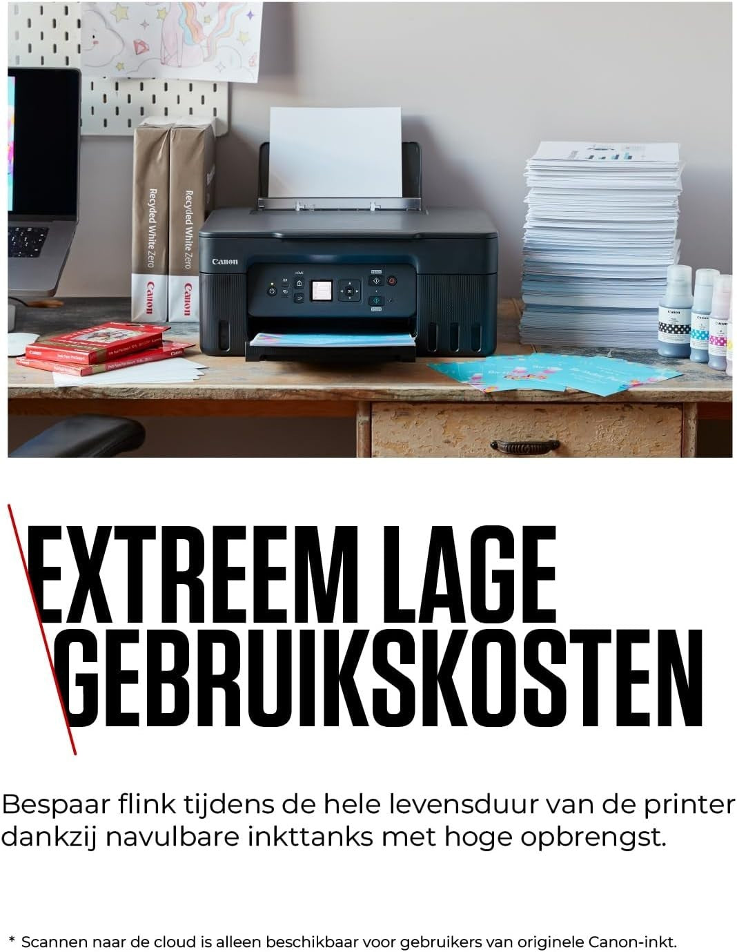 Refillable Ink Tank Wi-Fi Colour Inkjet Printer A4 Copy Scan Duplex Home