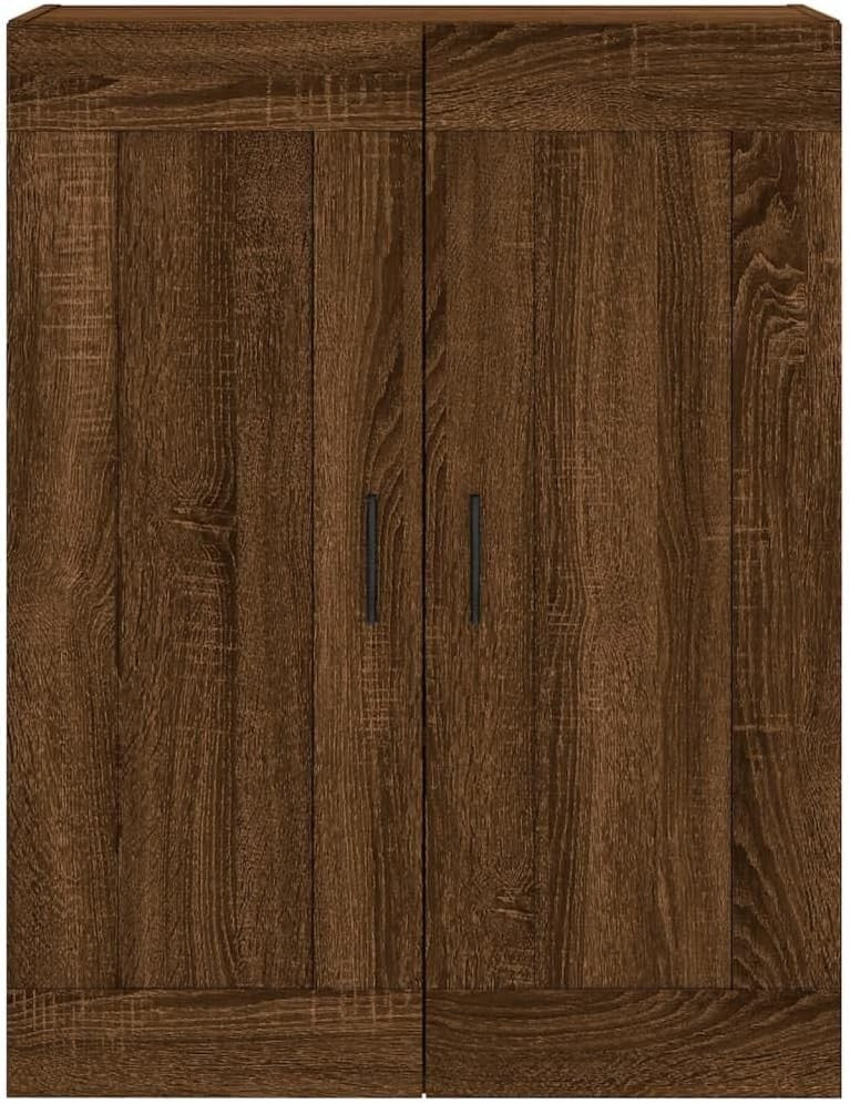 Wall Mounted Cabinet Brown Oak 3 Compartments Durable Wood 34x69.5x90cm