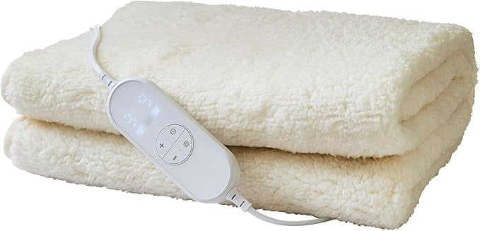 Electric Heated Under Blanket King Teddy Fleece 9 Heat Timer Washable