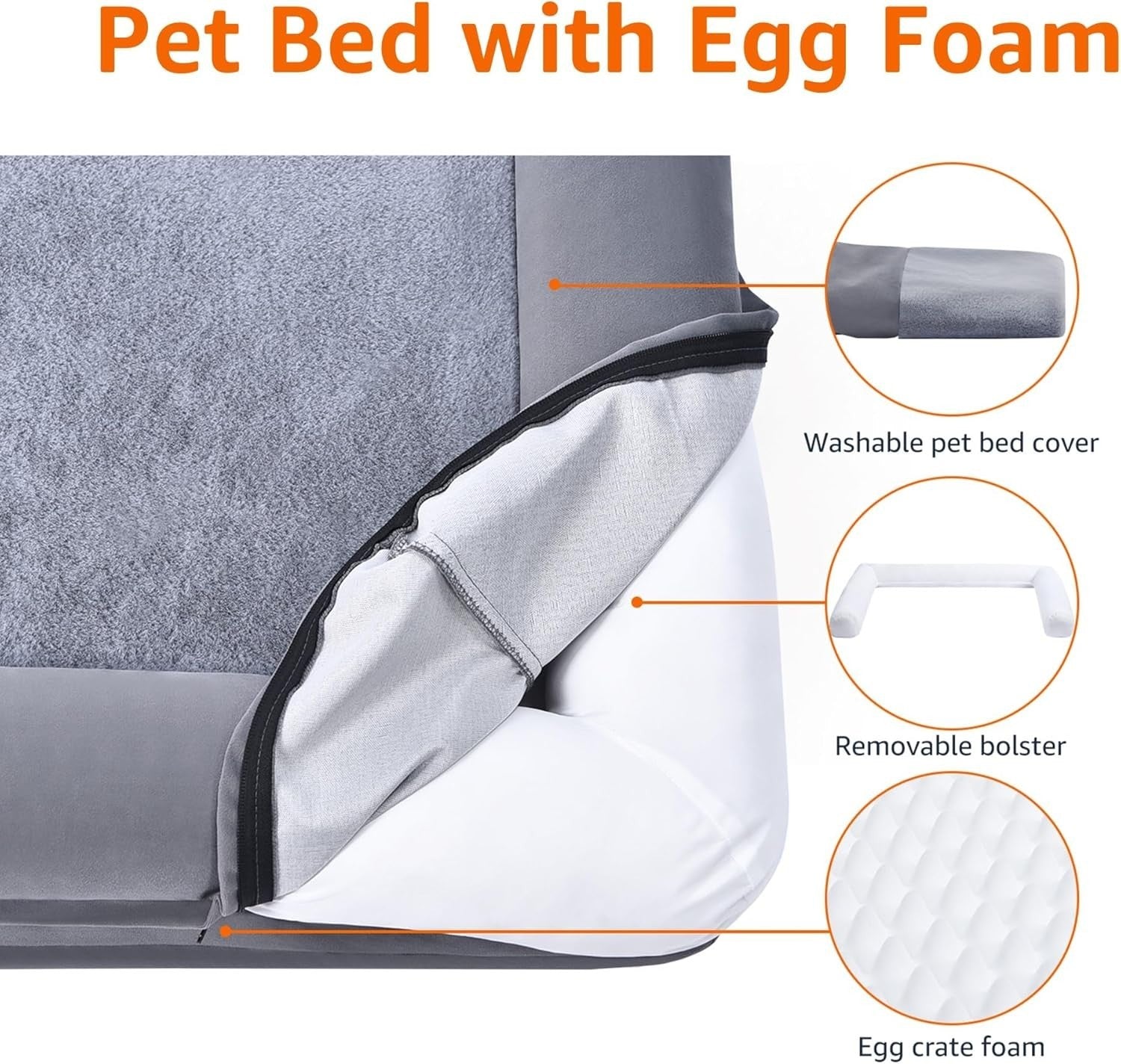 XL Orthopedic Dog Sofa Bed 112x89cm Washable Non Slip