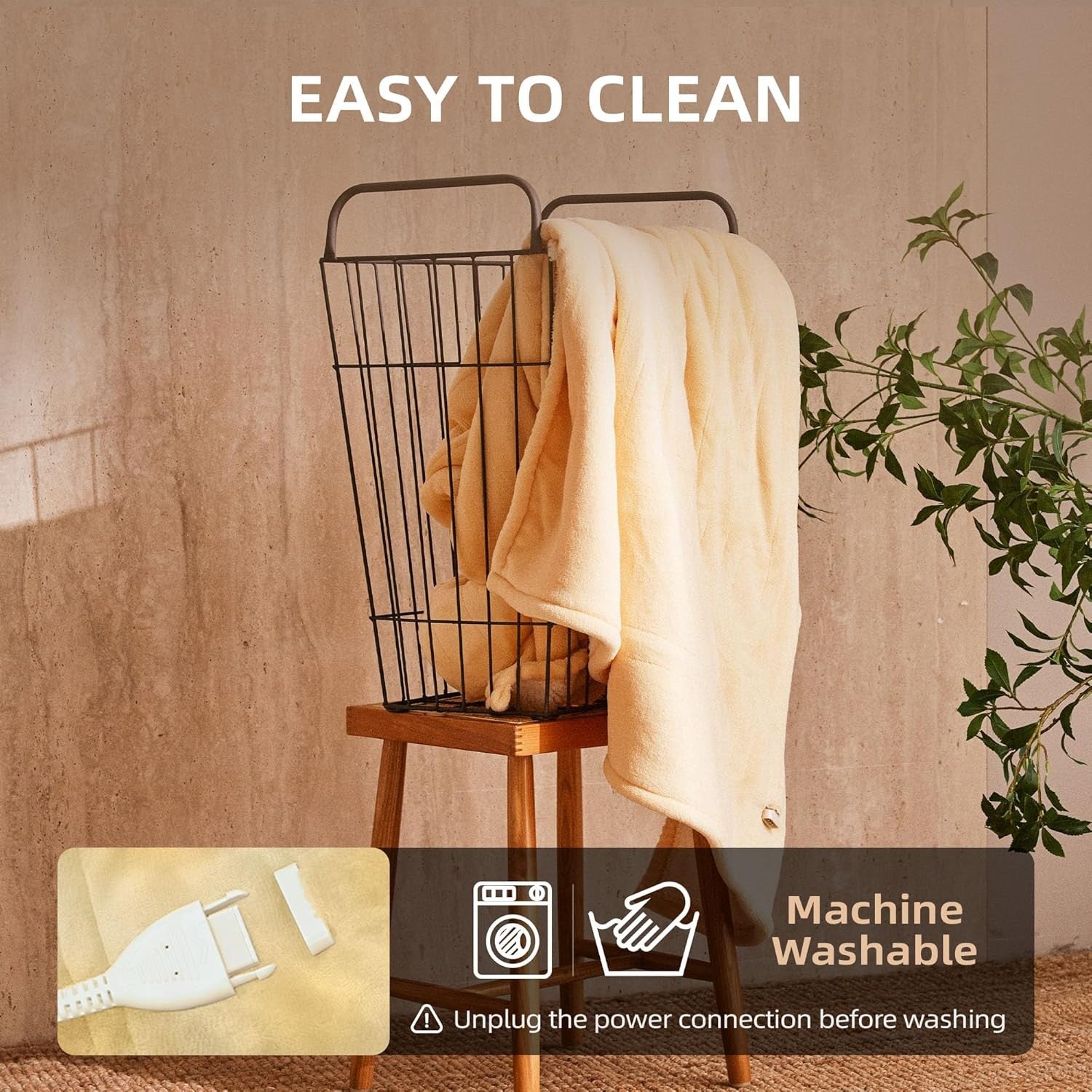 Electric Heated Throw Blanket 130x160cm 6 Heat Timer Washable Sofa Bed