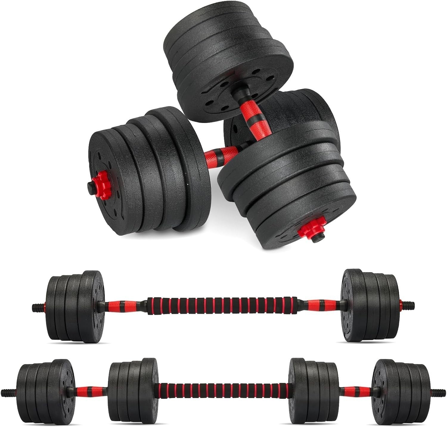 Adjustable Dumbbells Barbell Set Up to 30KG Home Gym Weight Training Kit