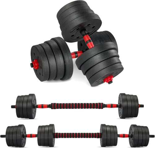 Adjustable Dumbbells Barbell Set Up to 30KG Home Gym Weight Training Kit