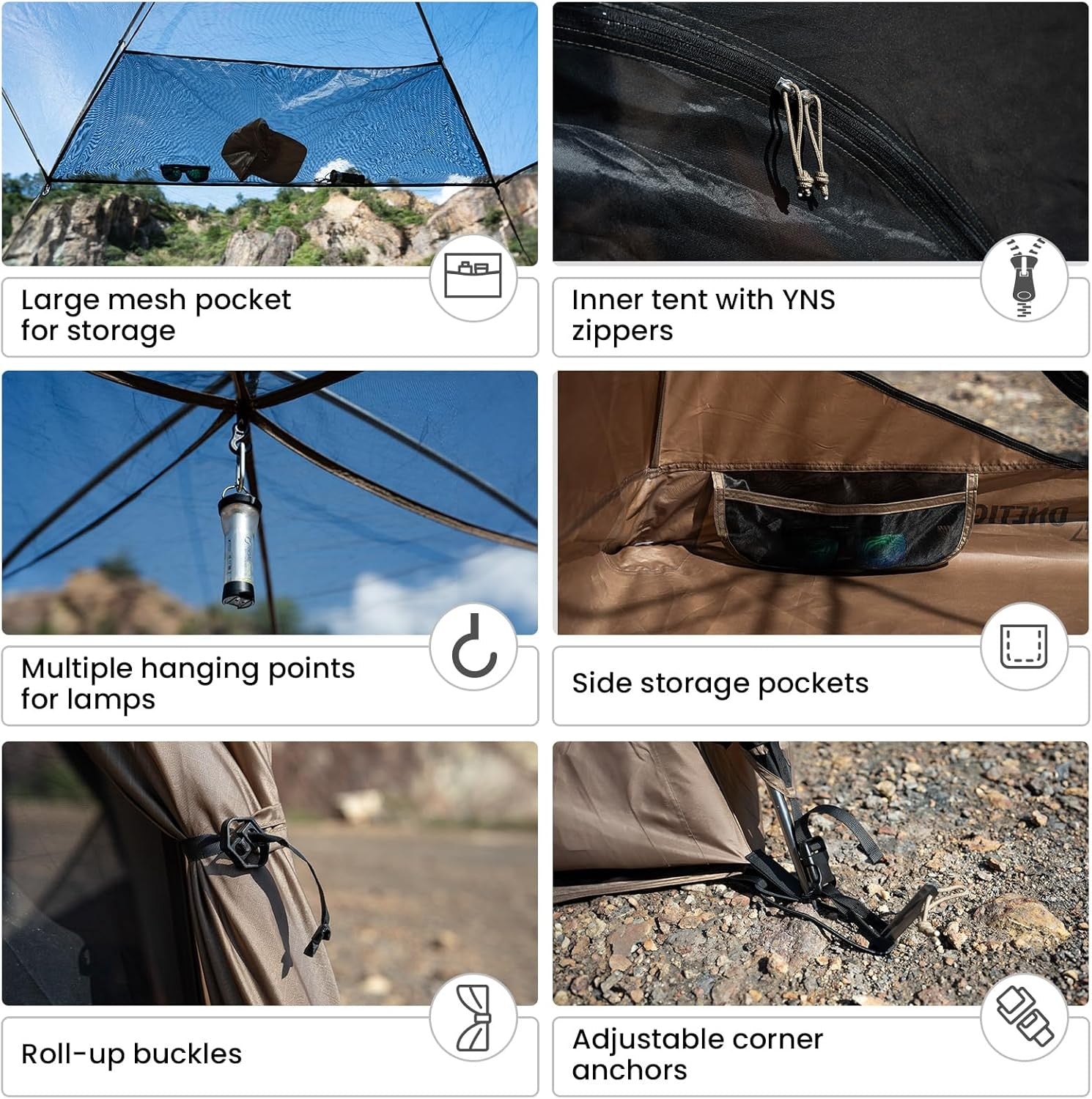4 Person Waterproof Camping Tent 5000mm Dome 3 Season Shelter