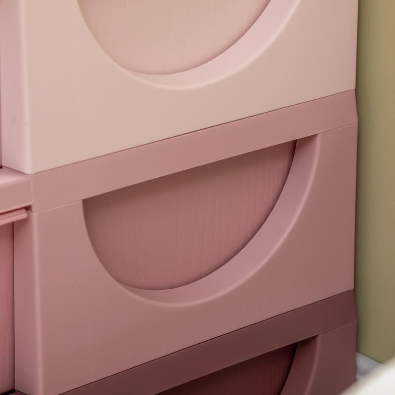 Kids Toy Storage Tower with 6 Drawers – Pink Plastic Chest Unit