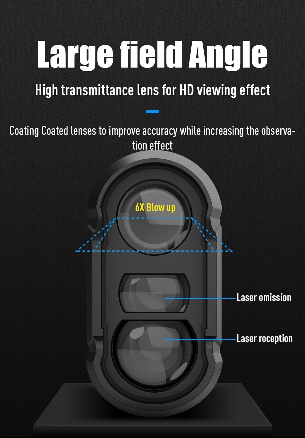 Golf Rangefinder 990 Yards Slope Compensation 6X Precision