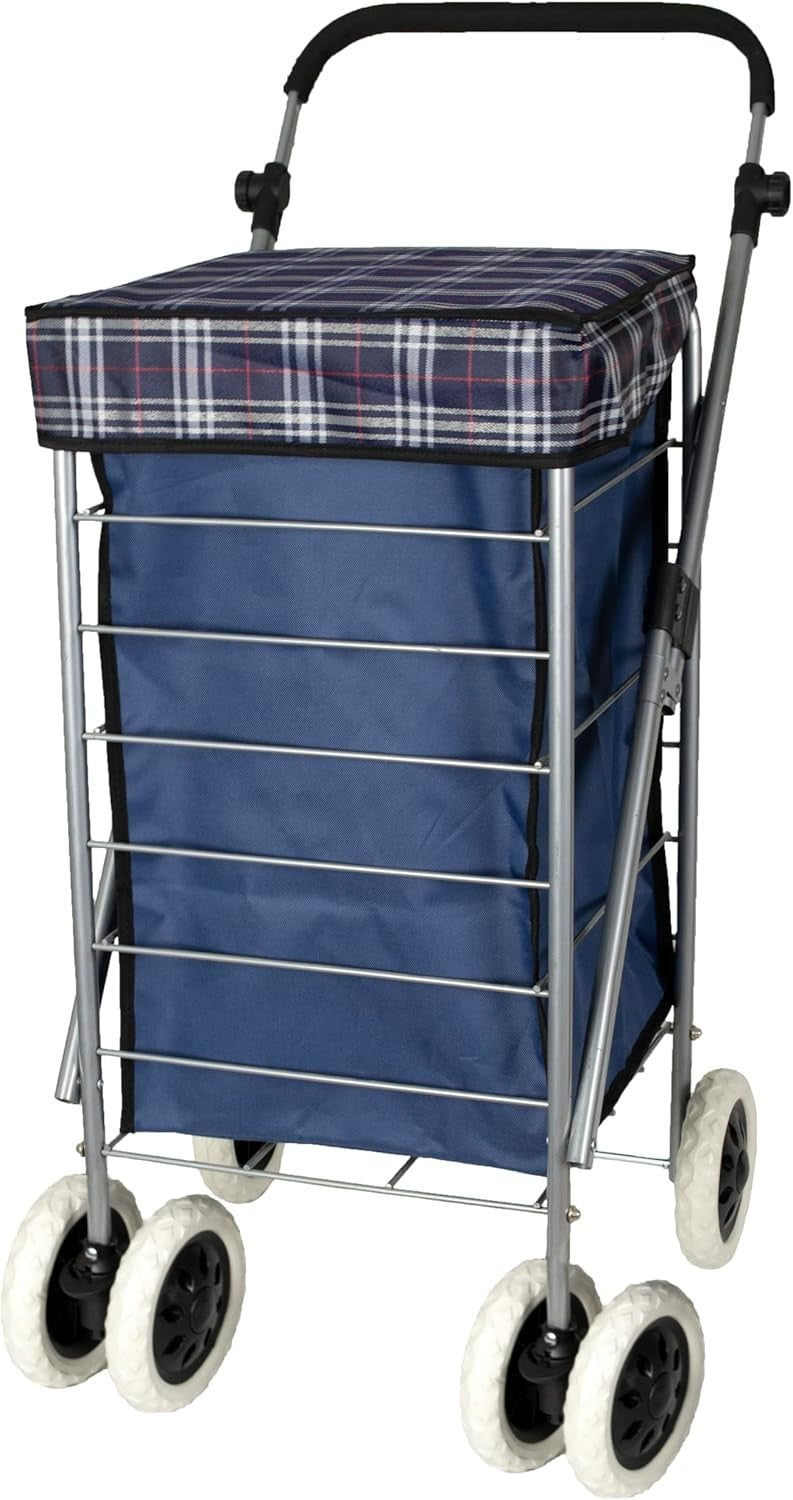 6 Wheel Shopping Trolley Cart 54L Lightweight Waterproof Heavy Duty
