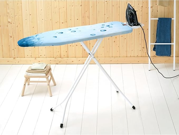 Full Size Ironing Board 124x38cm Adjustable Height Steam Rest Foldable