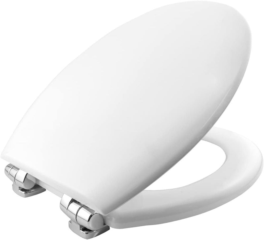 White D-Shaped Toilet Seat – STAY TIGHT, Adjustable Engineered Wood