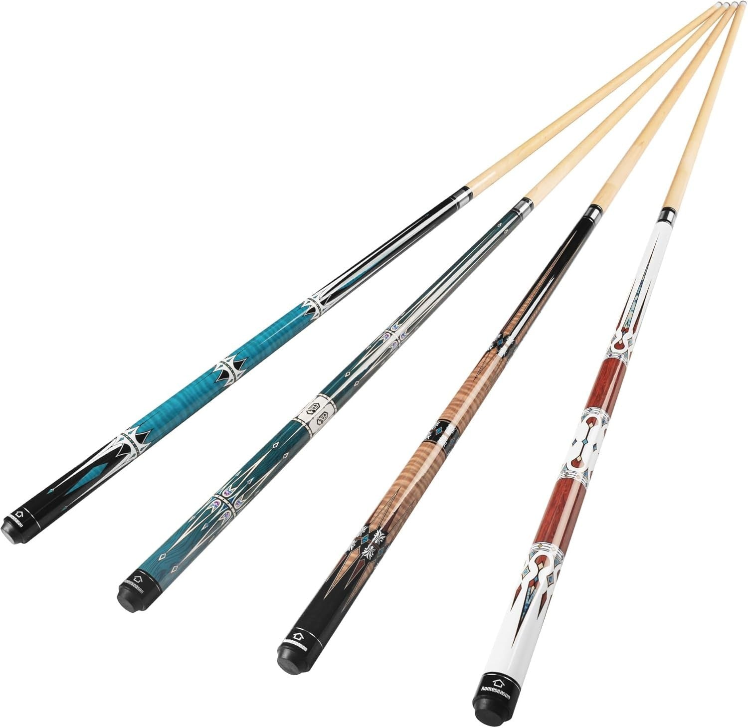 57" Pro Pool Cue Set Low Deviation 13mm Maple 2-Piece 18-21oz