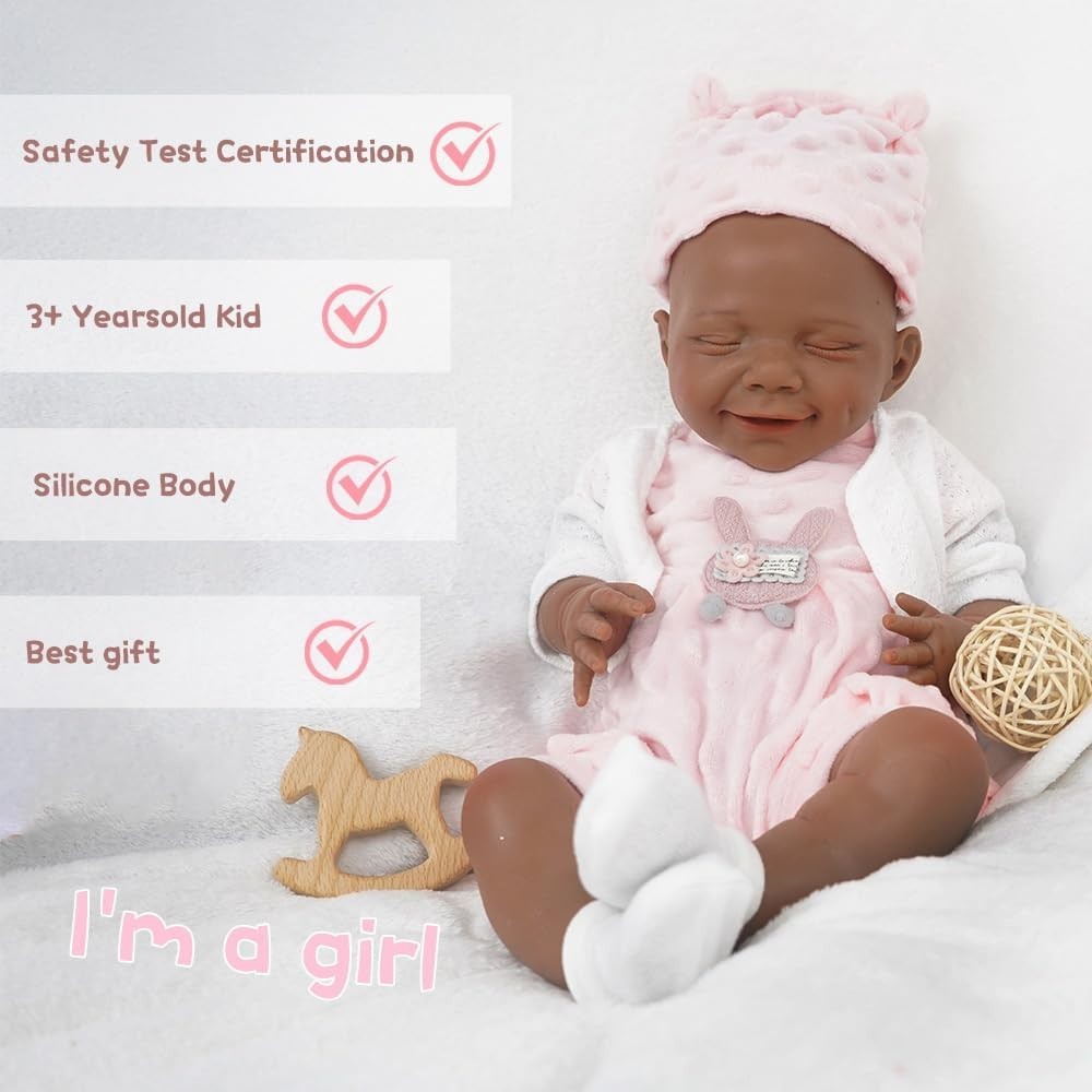 18” Silicone Newborn Baby Doll Full Body Realistic Veins Poseable