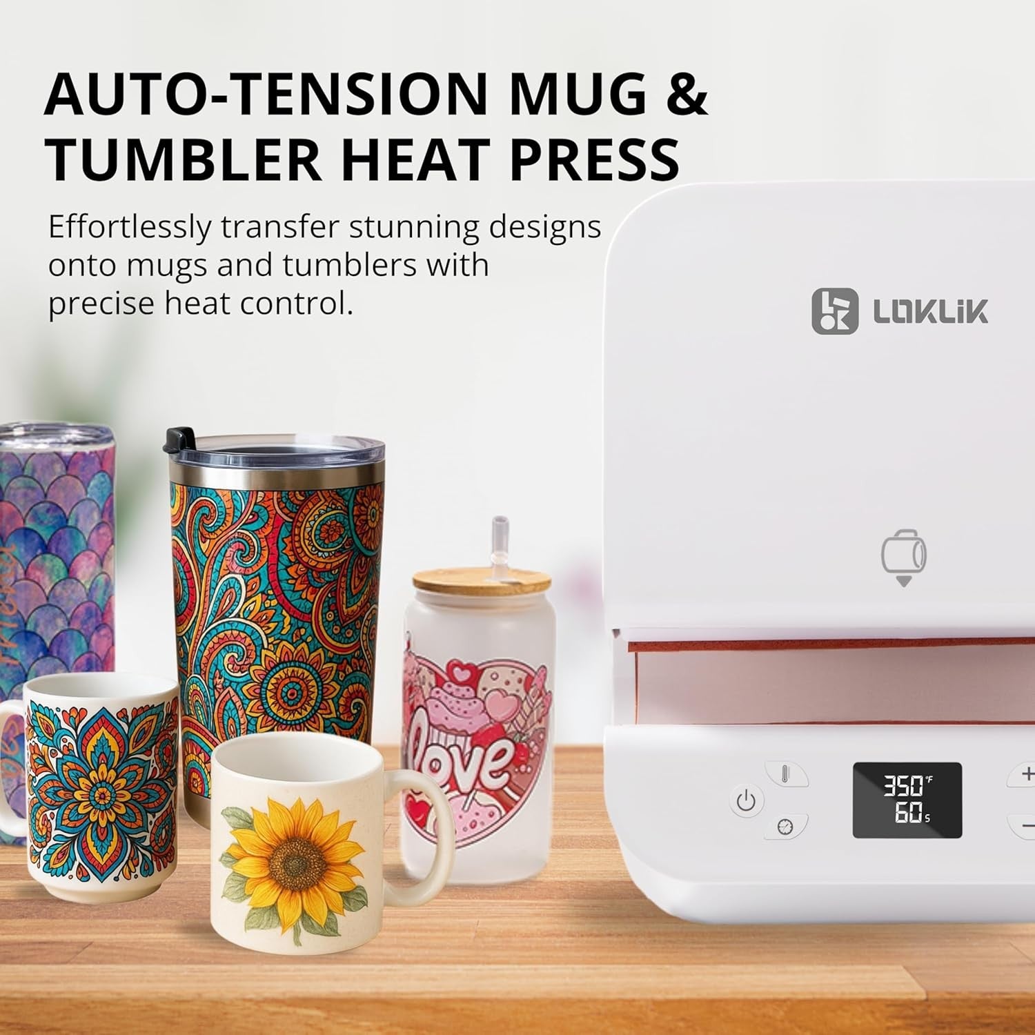 Auto Mug Heat Press Machine Tumbler Sublimation Kit with Mugs Craft