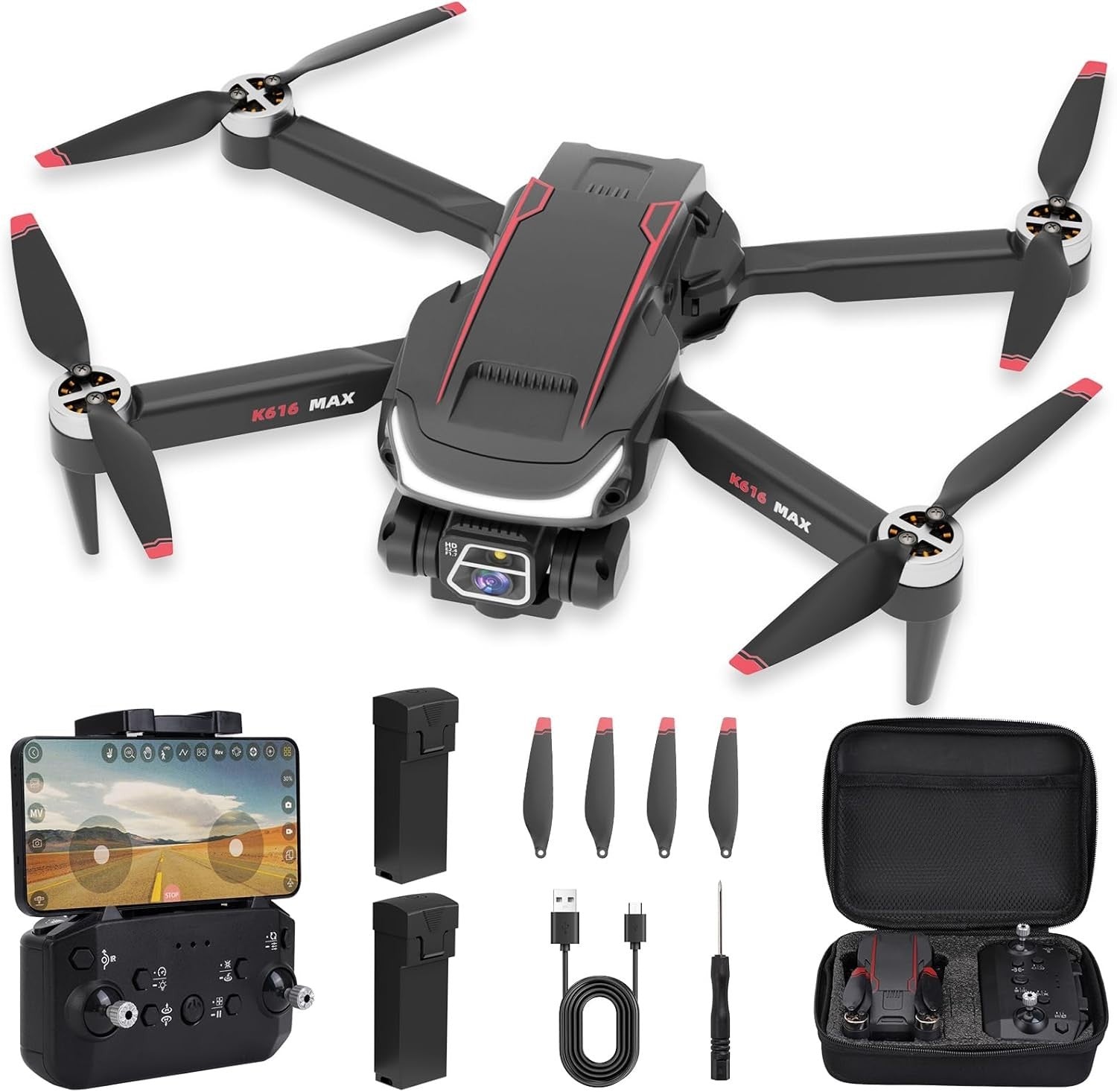 1080P HD Brushless Motor Drone with Camera, Obstacle Avoidance & 3D Flips