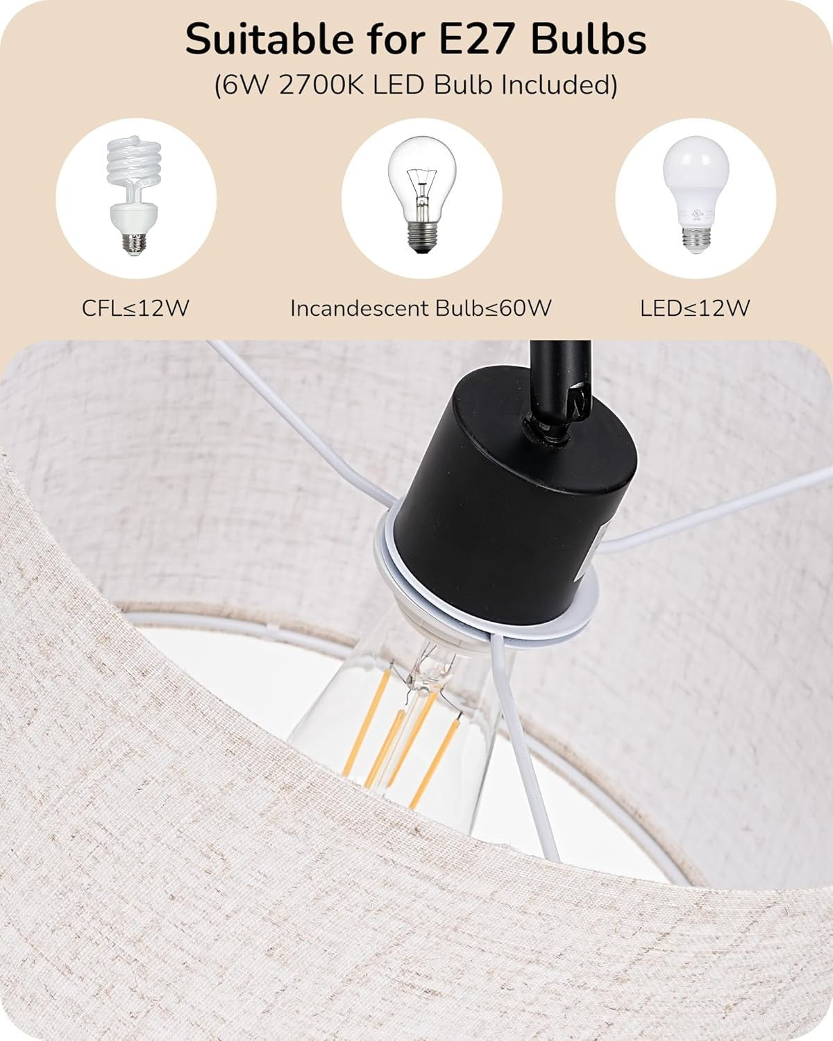 Modern LED Floor Lamp Dimmable Standing Light Living Room Bedroom Lighting