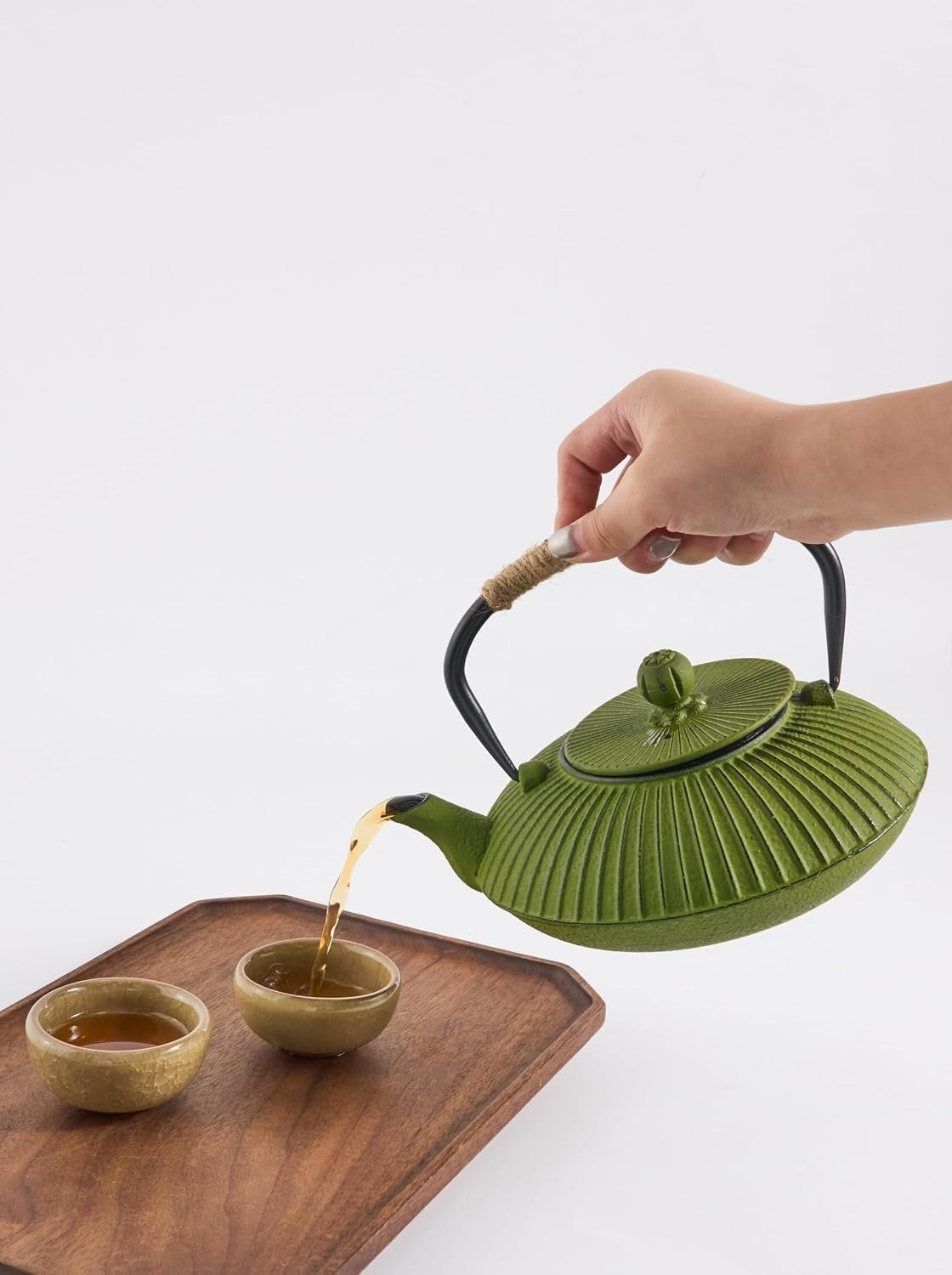 Cast Iron Teapot 800ml Japanese Style Tea Pot Infuser Green Kettle