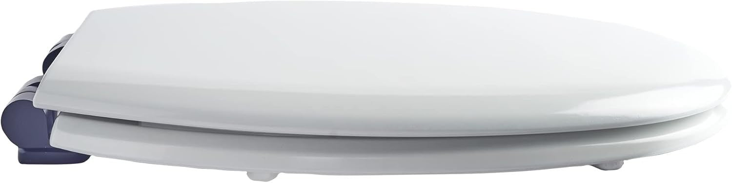 White Soft Close Toilet Seat Black Hinges Ultra-Fix Easy Clean 145–165mm