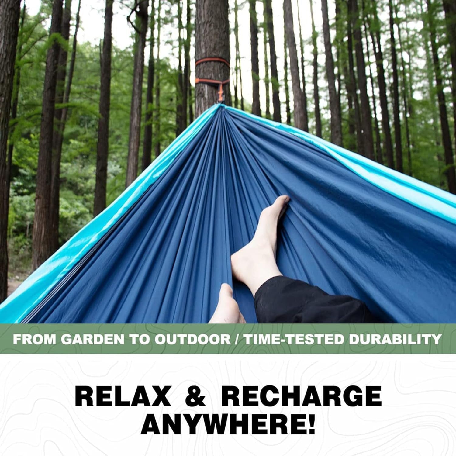 3-Person Camping Hammock XL 300kg Nylon – Ultra Durable & Tree-Friendly Straps