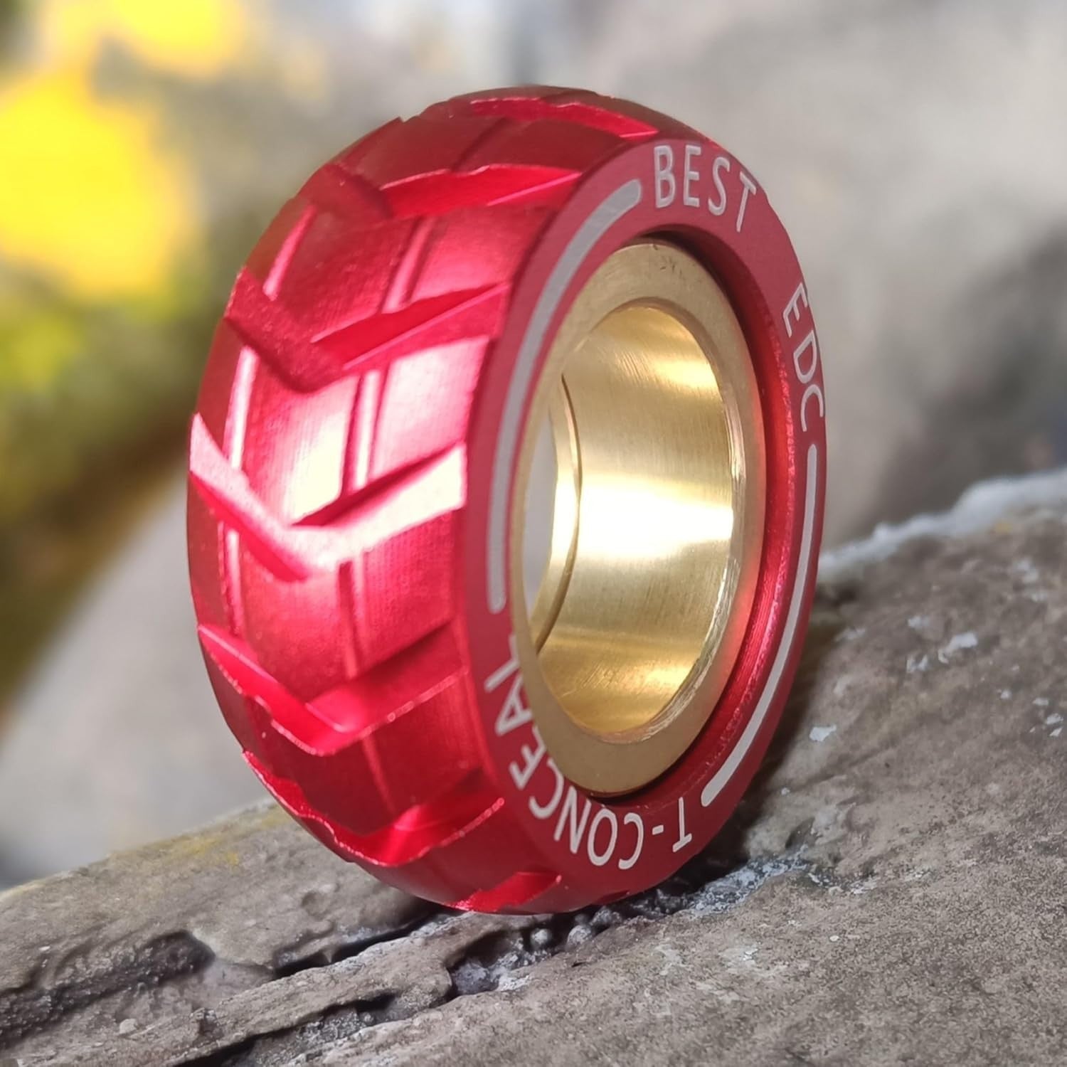 Red Magnetic Fidget Ring Stainless Steel Haptic Stress Relief EDC