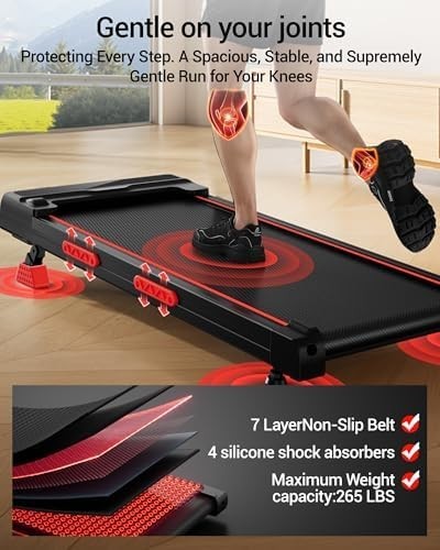 Under Desk Treadmill 16% Incline Compact Walking Pad Home Office Gym