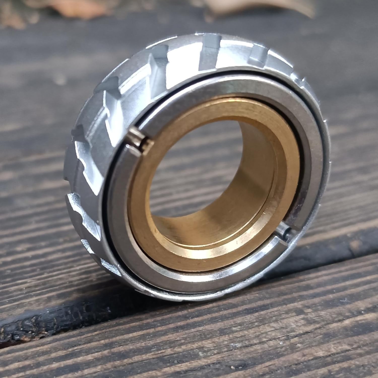 Silver Magnetic Fidget Ring Haptic Coin Stainless Steel Stress Toy
