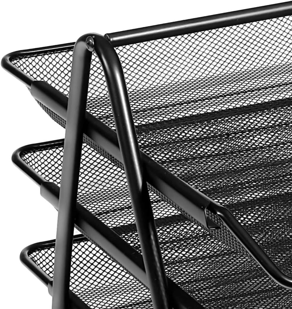 3-Pack 5-Tier Wire Mesh Letter Tray Desk Organiser A4 Paper Holder