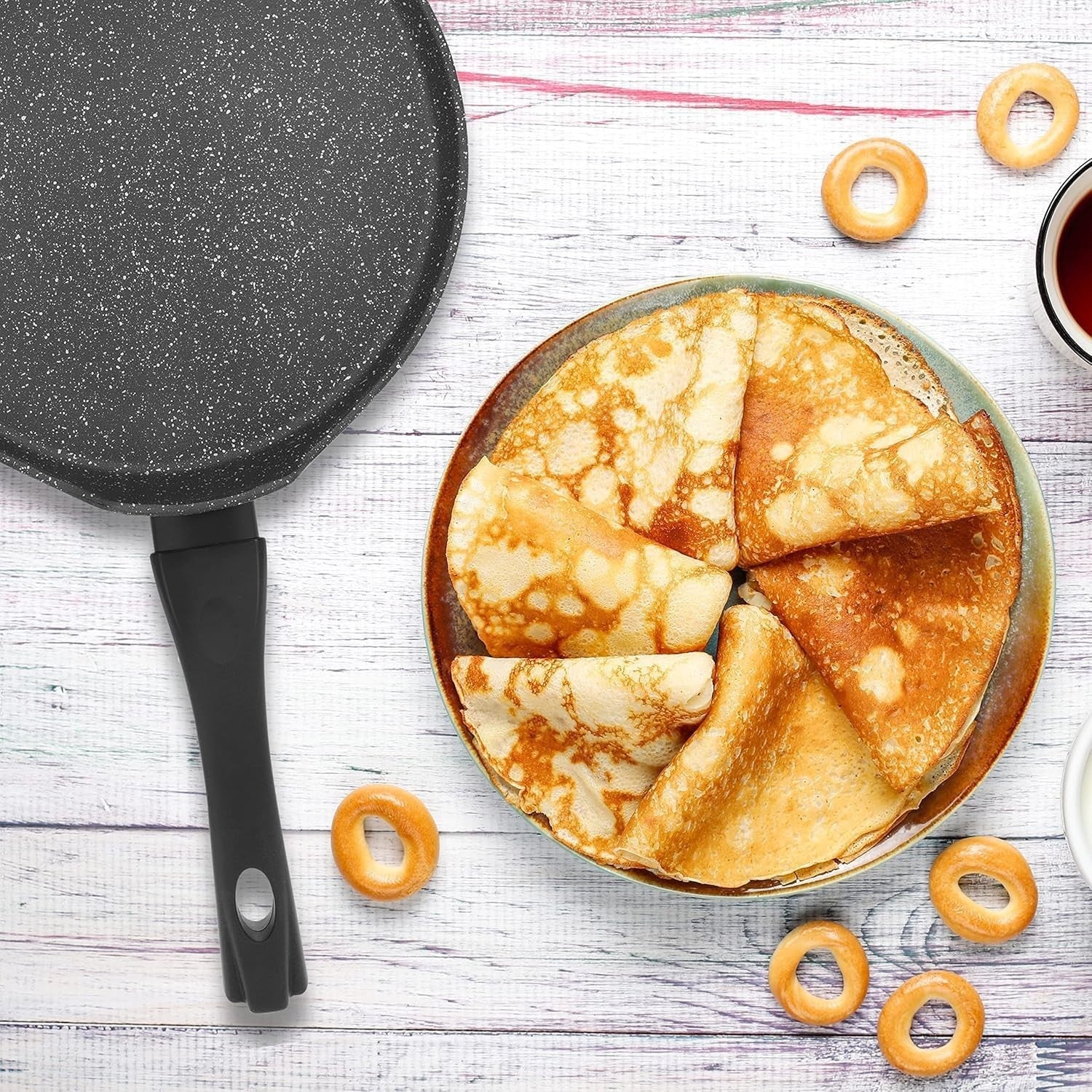 30cm Non-Stick Crepe & Pancake Pan Induction Gas Electric Tawa Cool-Touch Handle